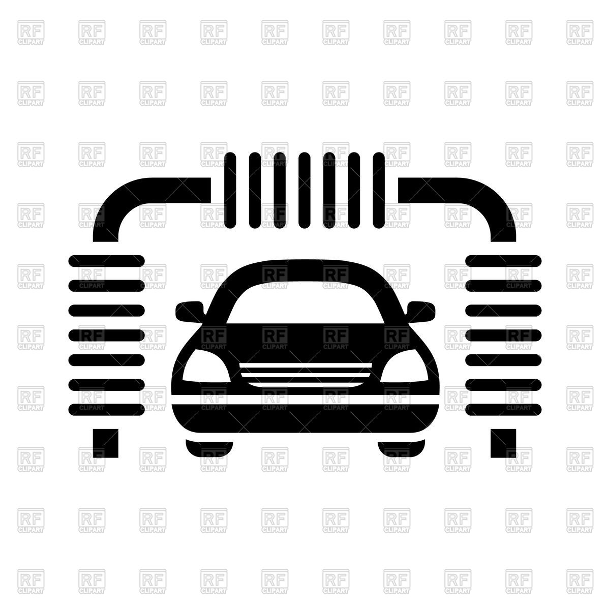 1200x1200 Icon Of Car Wash With Auto On White Background Vector Image