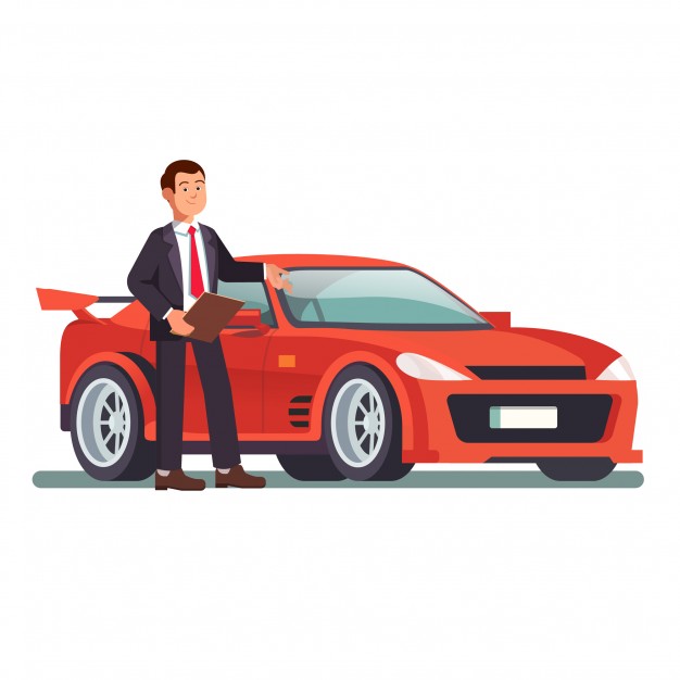 626x626 Car Dealer Showing A New Red Sports Auto Vector Free Download
