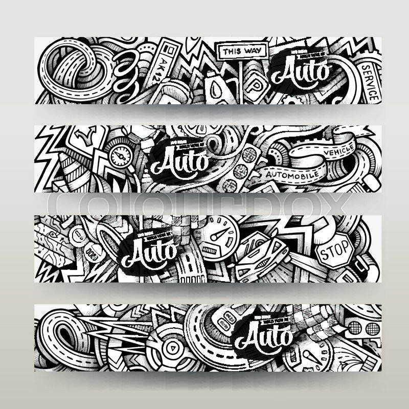800x800 Graphics Vector Hand Drawn Sketchy Trace Automotive Doodle