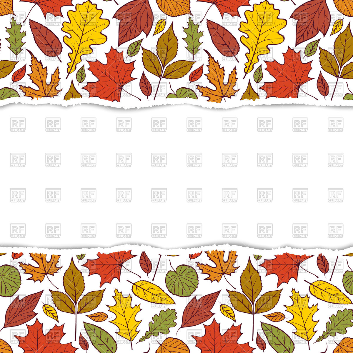 1200x1200 Colorful Horizontal Pattern With Autumn Leaves Vector Image