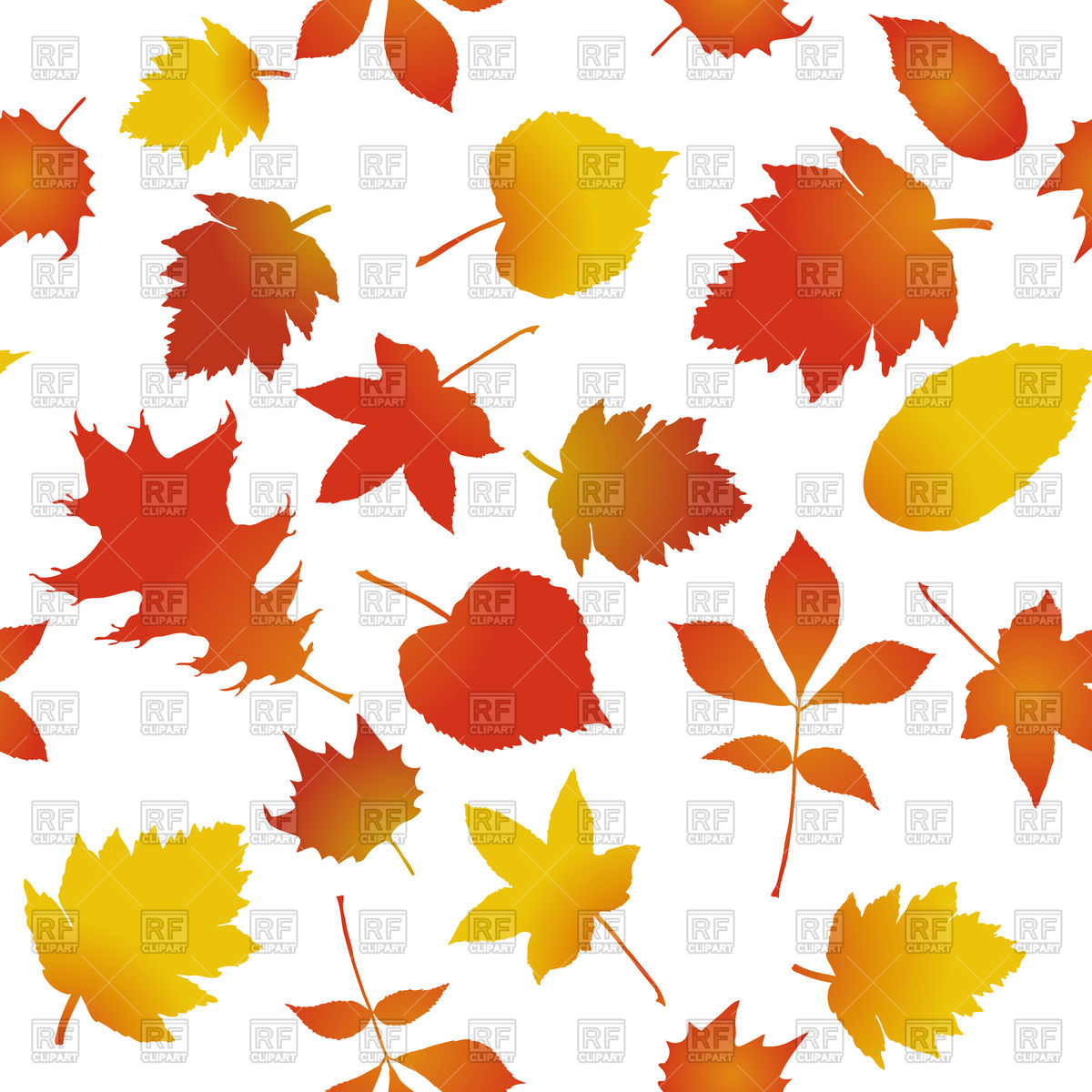 1200x1200 Seamless Pattern With Autumn Leaves Vector Image Vector Artwork