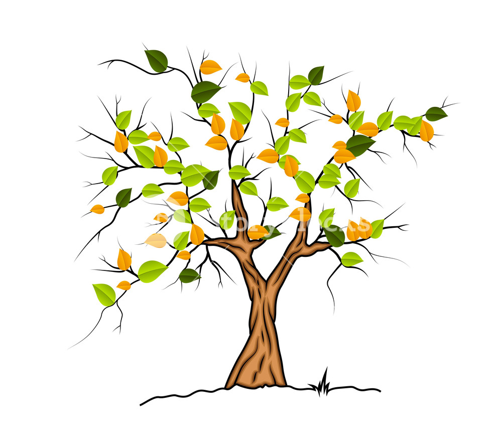 1000x891 Autumn Tree Vector Royalty Free Stock Image