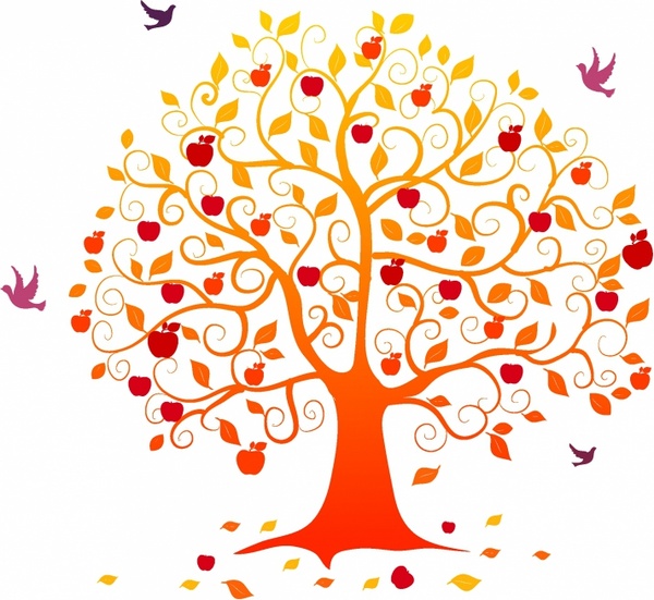 600x551 Autumn Tree Free Vector In Adobe Illustrator Ai ( .ai