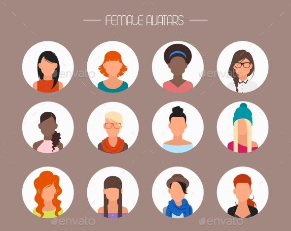 590x469 Female Avatar Icons Vector Set. People Characters By Skypicsstudio