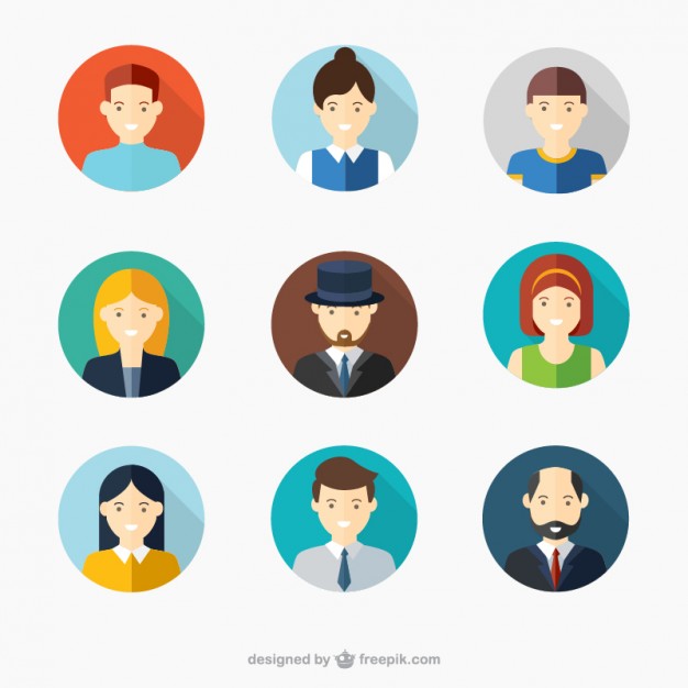 626x626 Male And Female Faces Avatars Vector Free Download