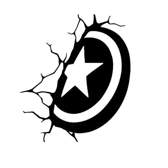 564x564 Captain America Shield Wall Decal Avenger Sticker Dxf File Free