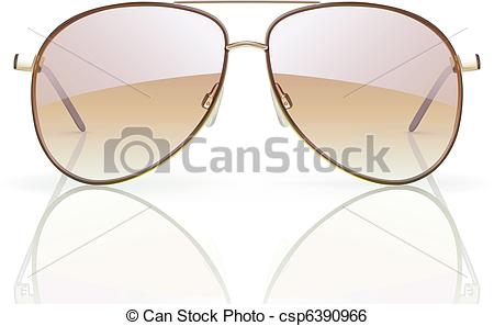 450x297 Vector Illustration Of Stylish Aviator Sunglasses With Reflection.