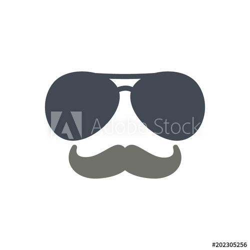 500x500 Aviator Glasses Police Icon Vector Flat