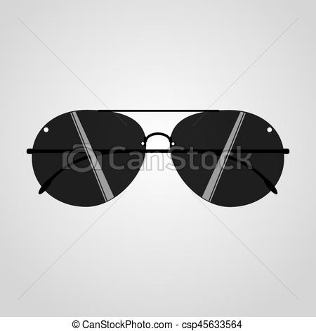 450x470 Black Sunglasses.vector Illustration.