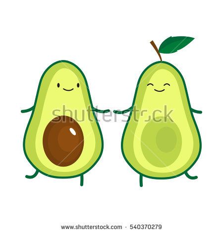 450x470 Illustration Of Cute Dancing Avocado. Vector Illustration