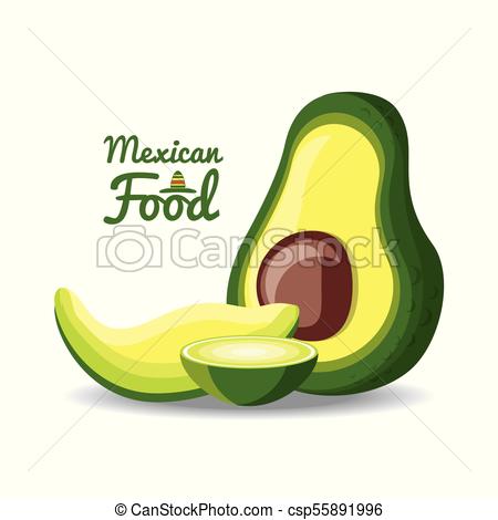 450x470 Mexican Cuisine Dish Made With Avocado Vector Illustration Graphic