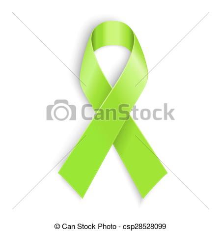450x470 Lime Awareness Ribbon In White Background. Vector Illustration.