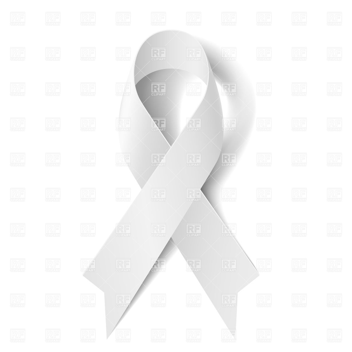 1200x1200 White Awareness Ribbon On White Background Vector Image Vector