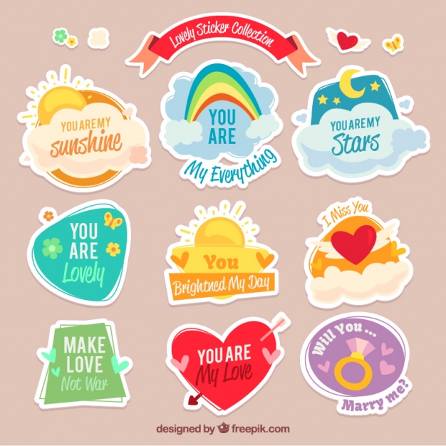 626x626 Awesome Collection Of Lovely Stickers Vector Free Download