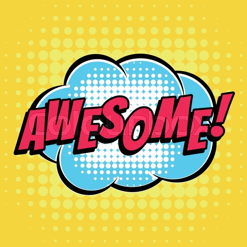 800x800 Awesome Comic Book Bubble Text Retro Style Stock Vector Colourbox