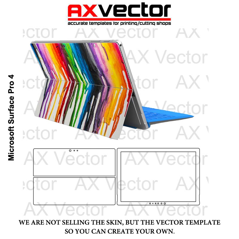 800x800 Microsoft Surface Pro 4 Vector Template, Accurate Contour Cut For