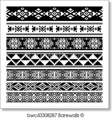 362x382 Art Print Of African And Mexican Aztec American Tribal Vector