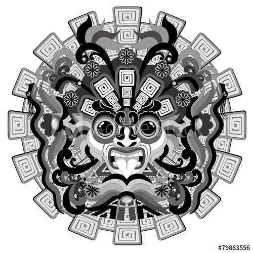 500x500 Aztec Sun Mask