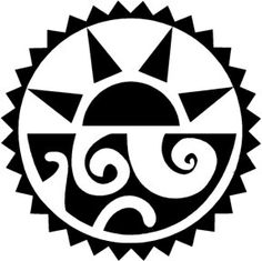 236x235 Mayan Sun Symbol, Round Tattoo Ornament Royalty Free Vector Clip