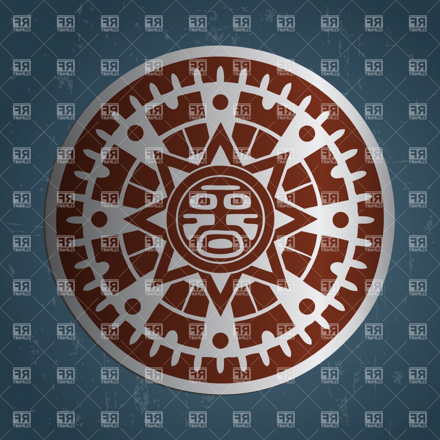 1440x1440 Round Aztec Symbol Mayan Sun Vector Clipart Lazttweet