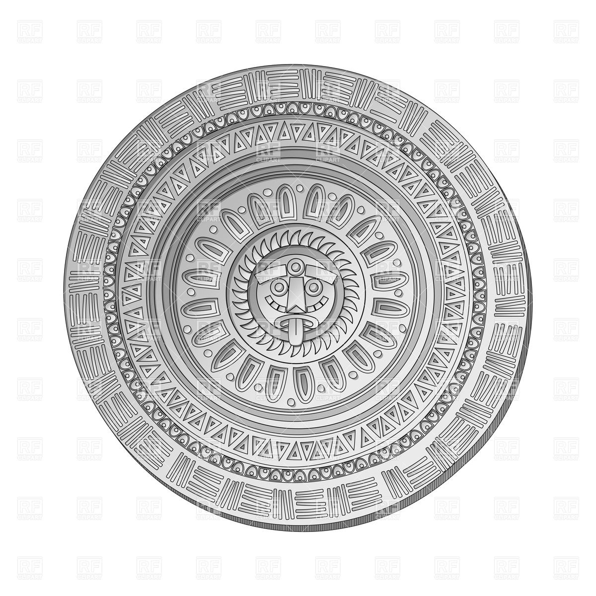 1200x1200 Round Aztec Symbol