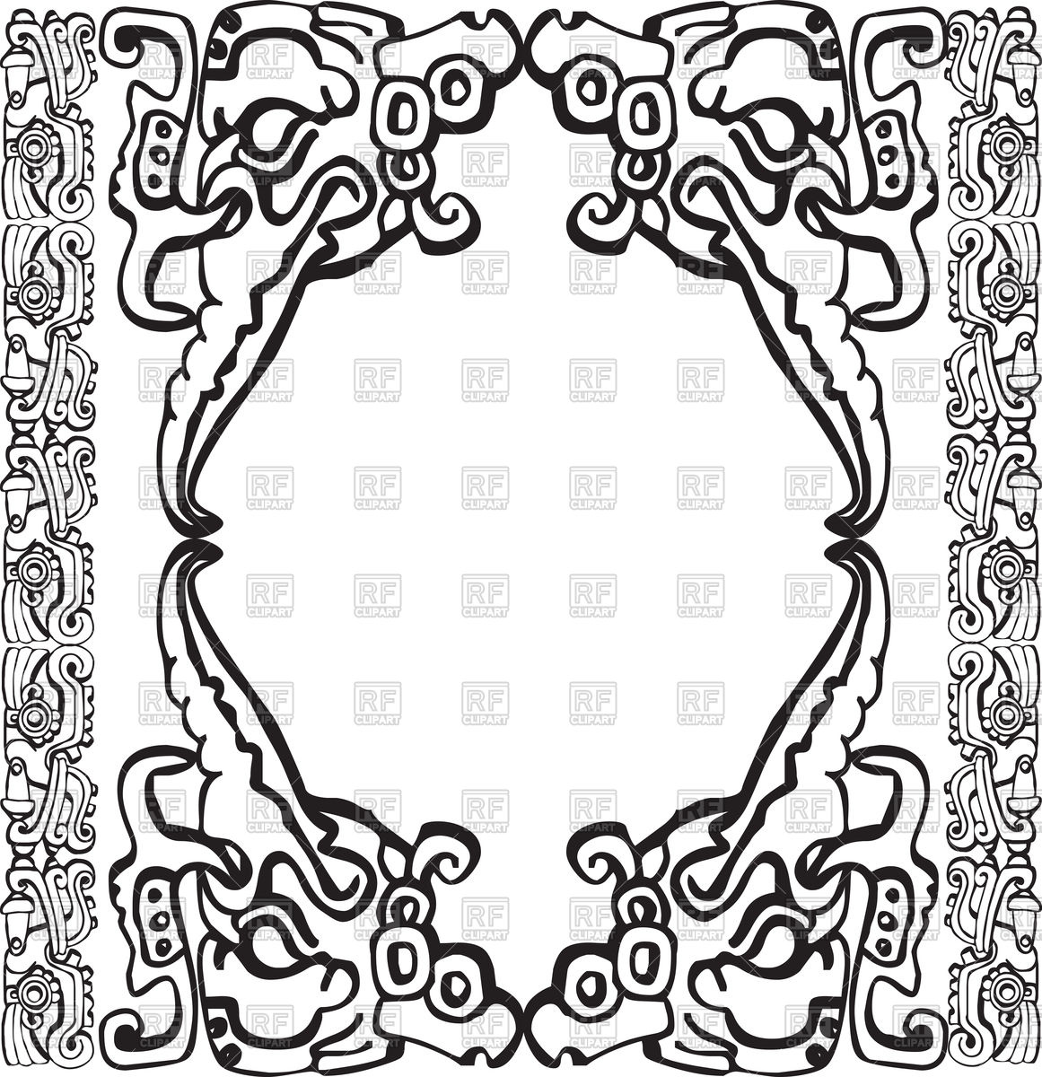 1161x1200 Ethnic Frame Made Of Aztec Elements Vector Image Vector Artwork