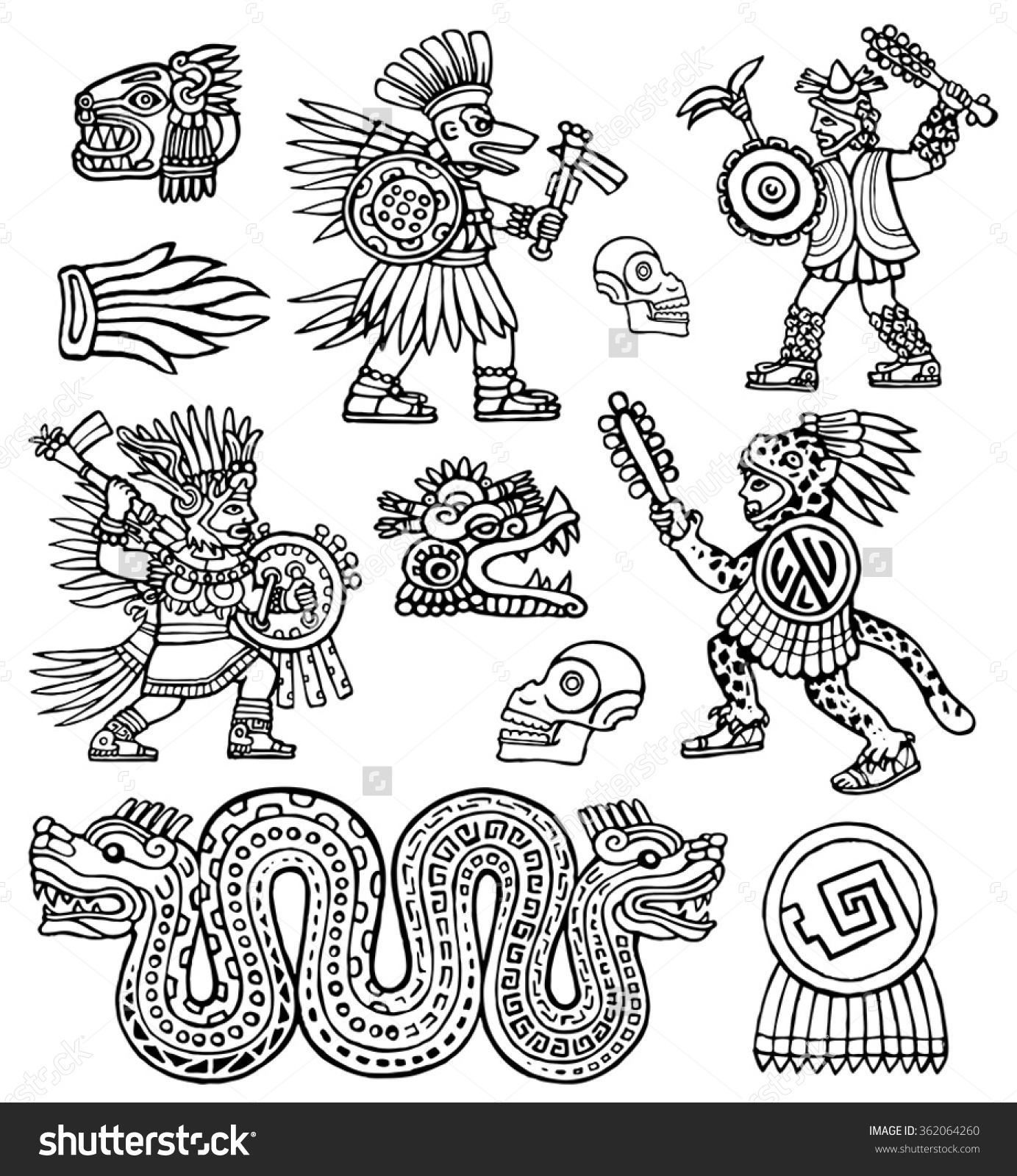 1383x1600 Aztec Clipart Vector