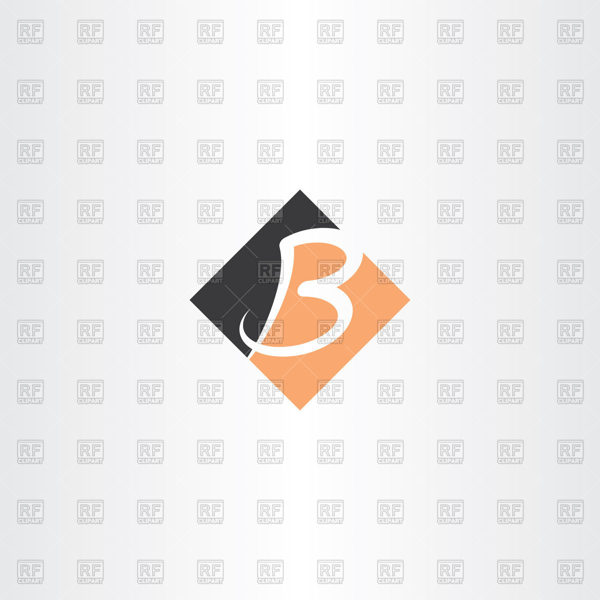 1200x1200 Orange And Black Letter B Logo Vector Image Vector Artwork Of