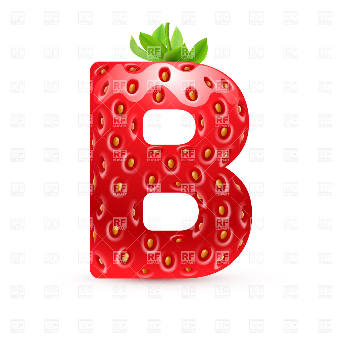 1200x1200 Strawberry Style Font, Letter B Vector Image Vector Artwork Of