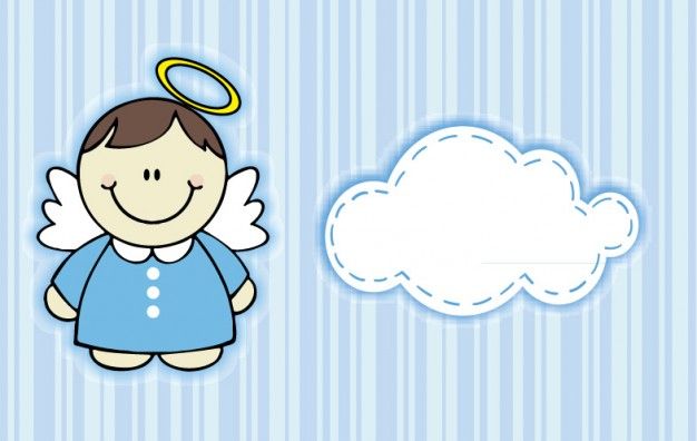 626x396 Baby Angel With Cloud And Blue Stripes Angelit@s