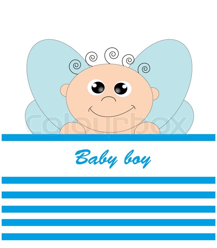 702x800 Cute Baby Card With An Angel. Vector Illustration Stock Vector