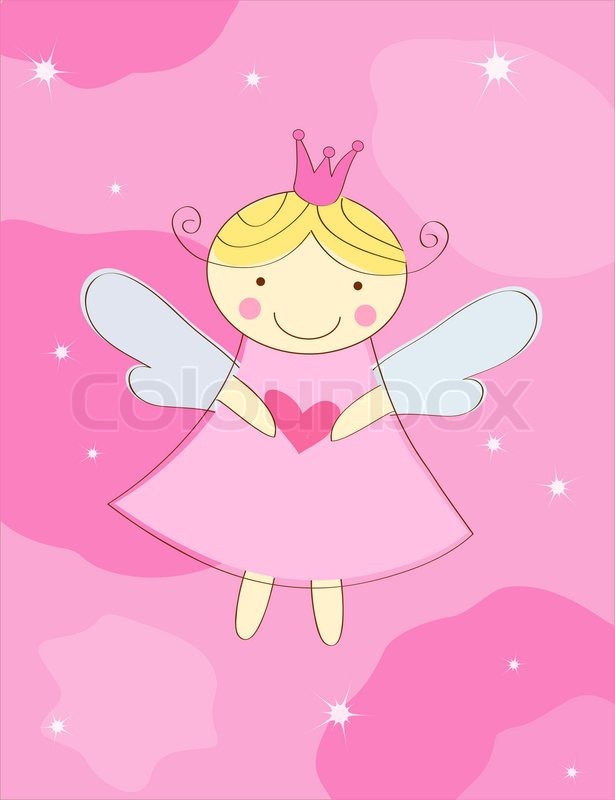615x800 Little Angel Greeting Card Stock Vector Colourbox