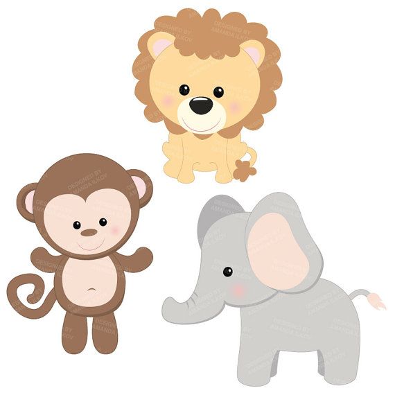570x570 Professional Baby Jungle Animals Clipart Amp Vector Set