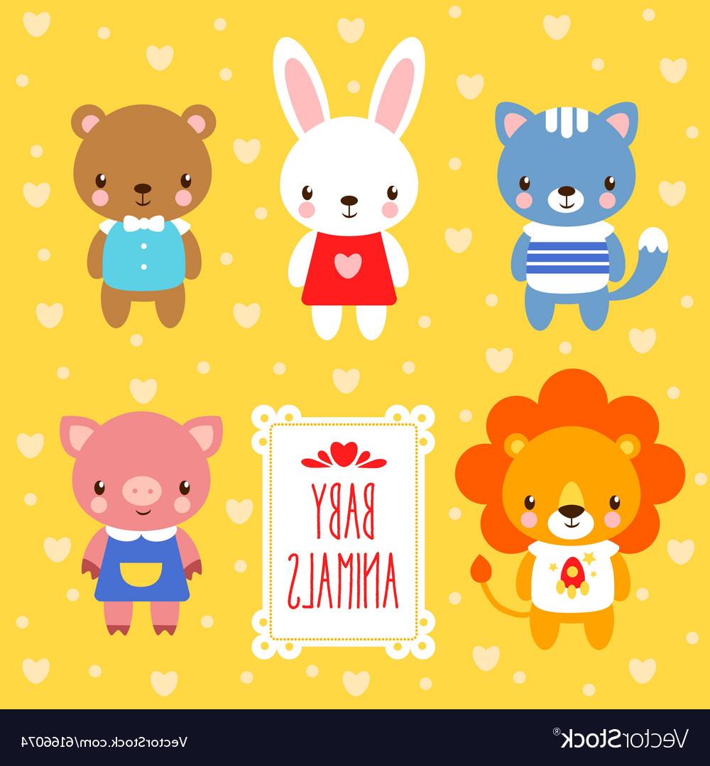 1000x1080 Best Free Set Of Cute Baby Animals Vector Images