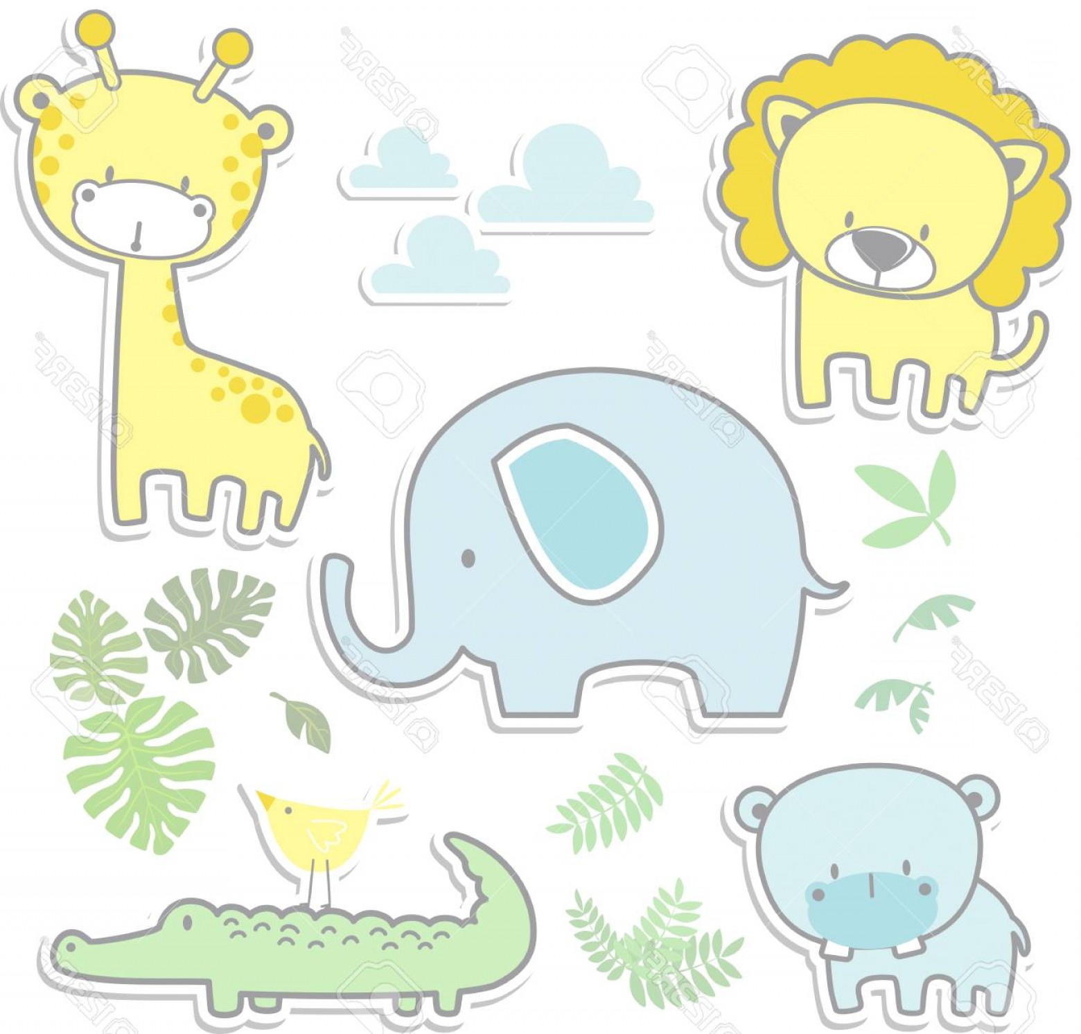 1560x1492 Baby Jungle Animals Vector Arenawp