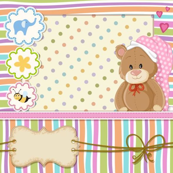 588x588 Baby Shower Cards With Cute Animals Vector 18 Free Download