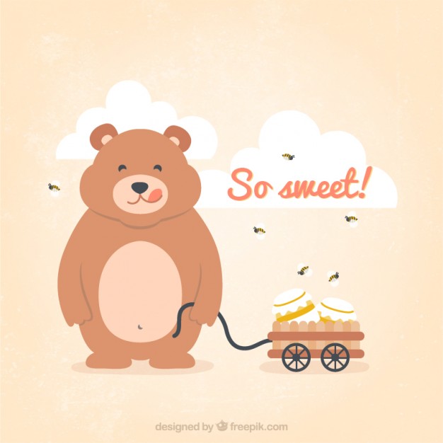 626x626 Teddy Bear With Honey Jar Vector Free Download