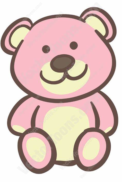 474x703 Baby Teddy Bear Vector. Pink Teddy Bear Cartoon Clipart
