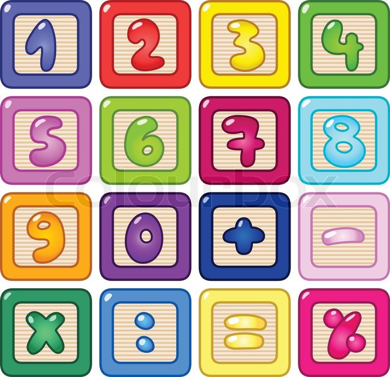 800x772 Colorful Number Blocks Stock Vector Colourbox