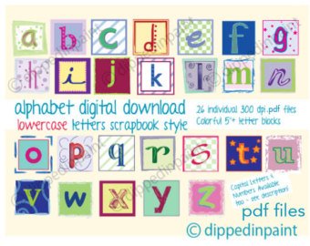340x270 Pdf 2.25 Baby Block Letters Alphabet Clip Art Etsy