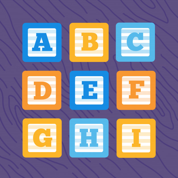 626x626 Set Of Flat Vector Alphabet Baby Blocks Vector Premium Download