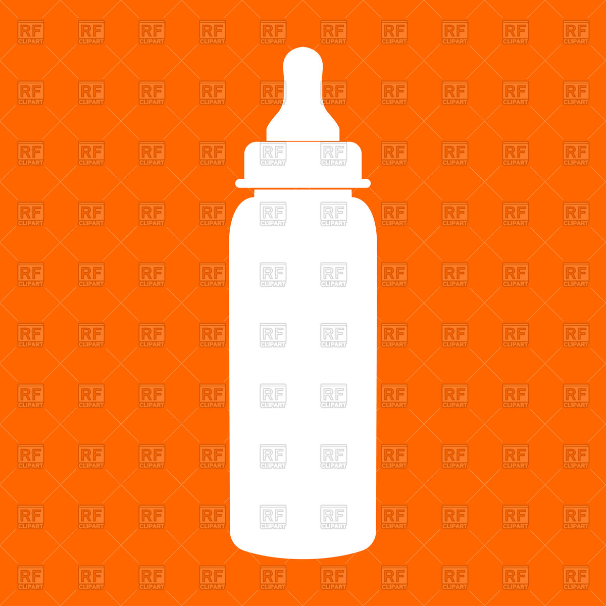 1200x1200 Baby Bottle Symbol White Icon Vector Image Vector Artwork Of