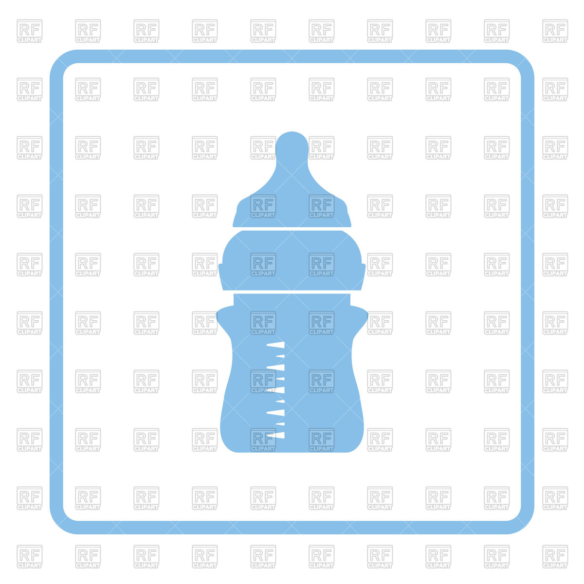 1200x1200 Blue Frame Design Of Baby Bottle Icon Vector Image Vector