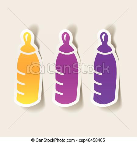 450x470 Realistic Design Element Baby Bottle Vector Clipart
