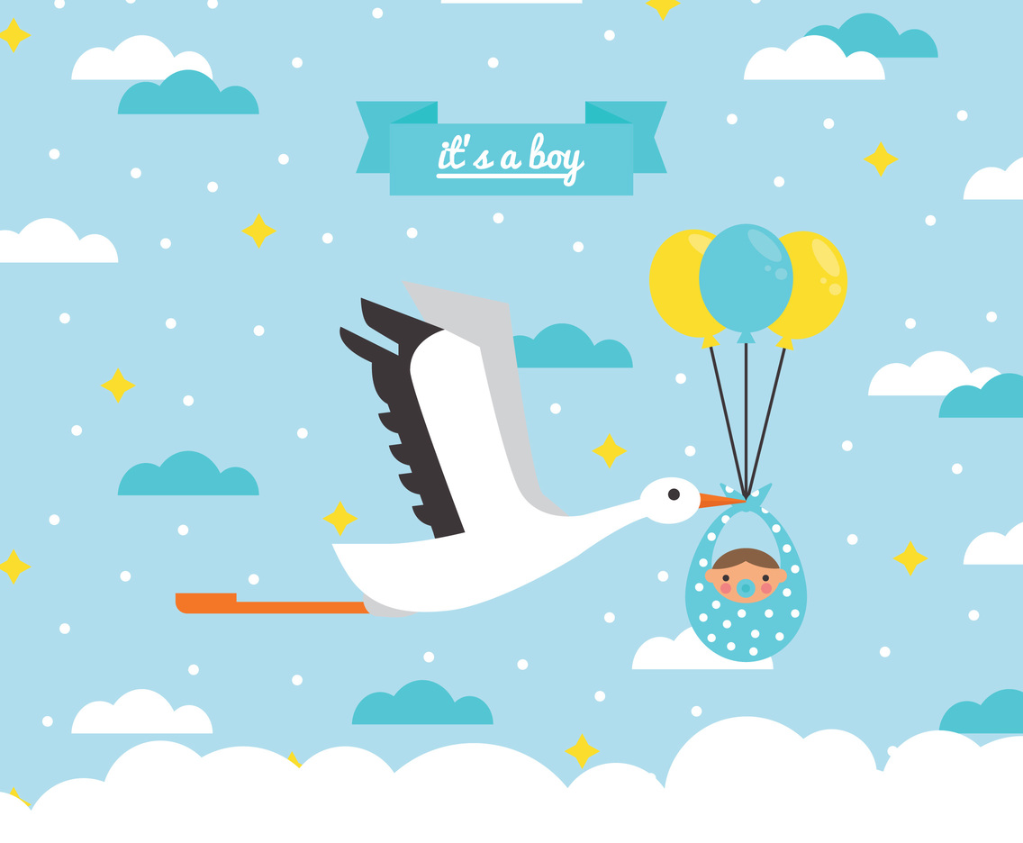 1136x936 A Stork Leaving A Baby Boy Vector Art Amp Graphics