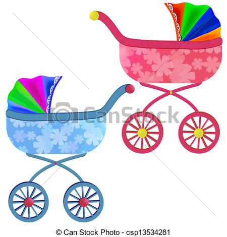 450x470 Baby Carriage Vector