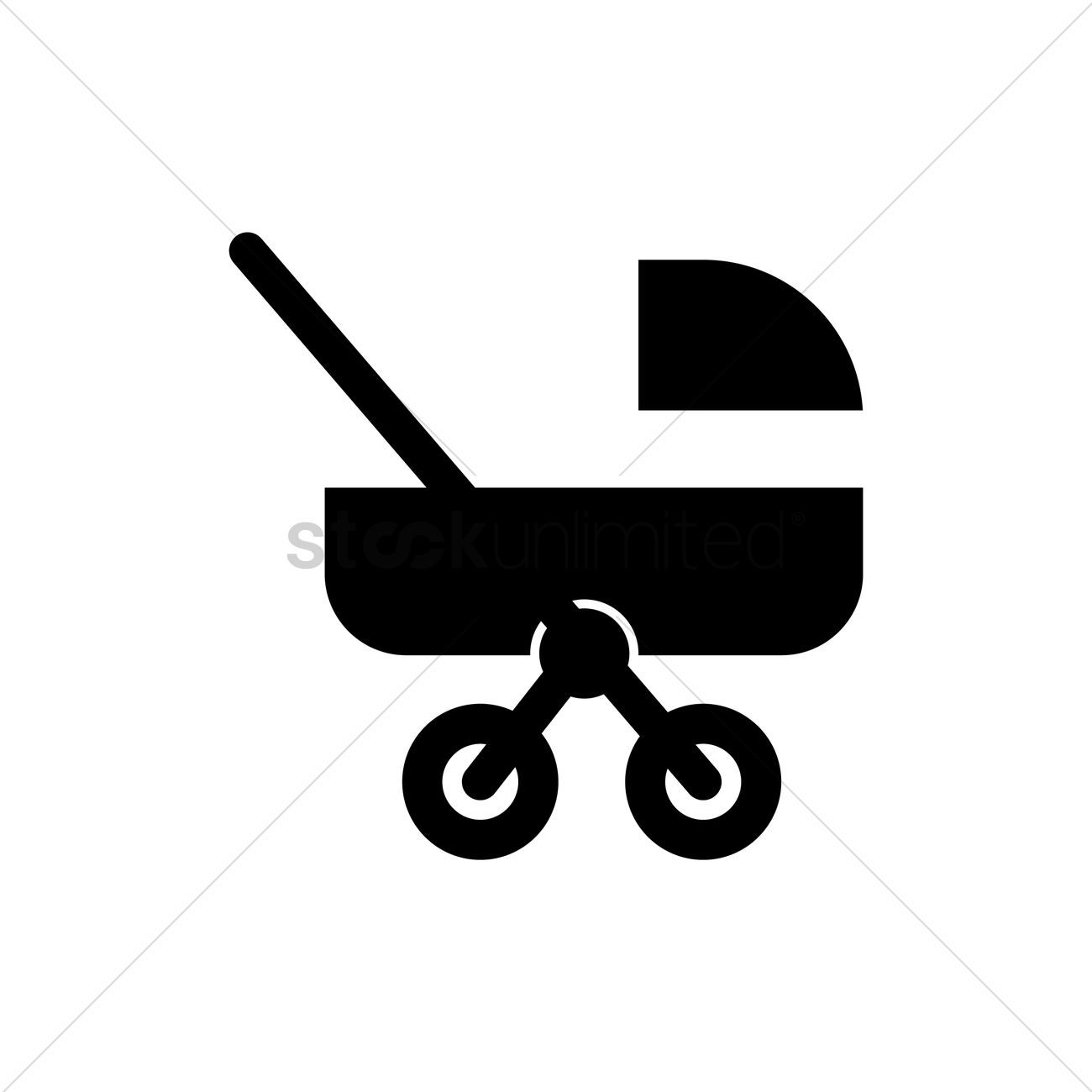 1300x1300 Baby Carriage Vector Image