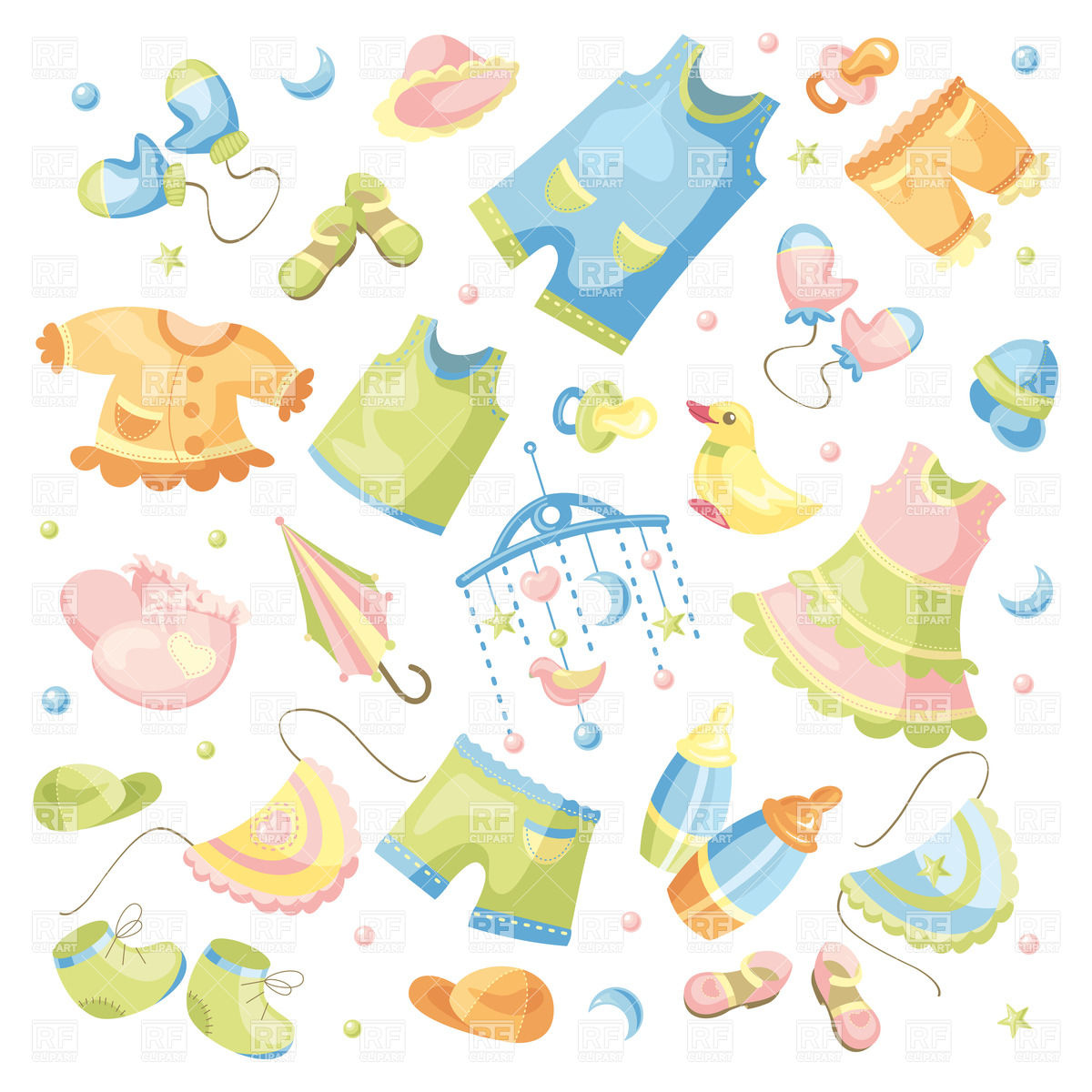 1200x1200 Baby Clothing And Accessories Vector Image Vector Artwork Of