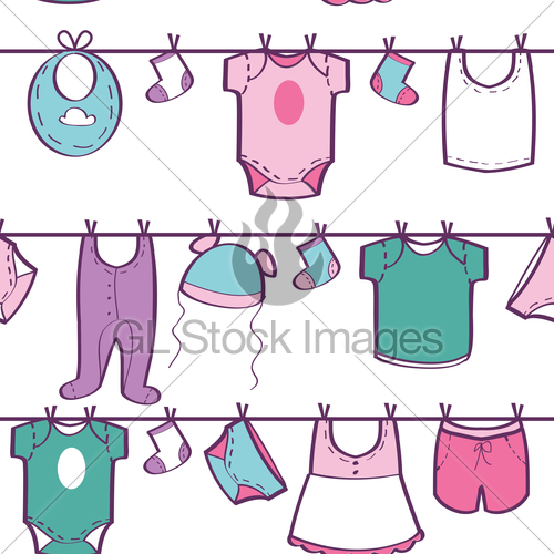 500x500 Cute Hand Drawn Baby Clothes Gl Stock Images