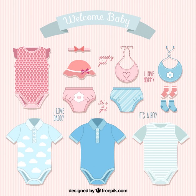 626x626 Variety Of Baby Clothes Vector Free Download